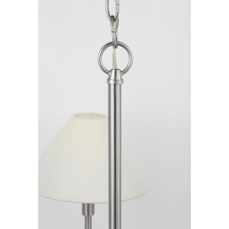 Drew and Jonathan Eldon Large Transitional Dimmable Dining Room 5-Light Chandelier in Brushed Nickel