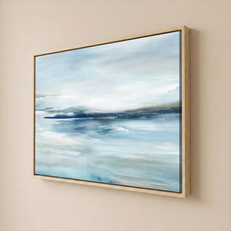 Marées hautes par Carol Robinson - Graphisme sur toile, H 18 po x l 24 po, Cadre plat flottant, Bouleau