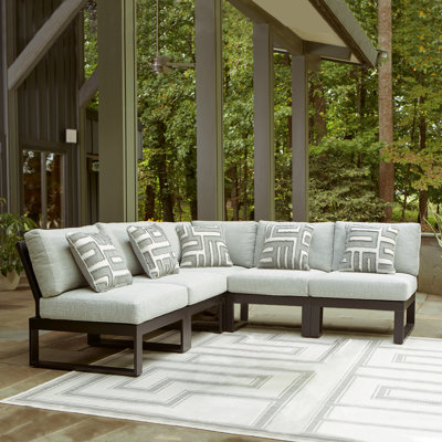 Canapé modulaire d'extérieur 5 pièces Jennings