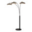 Saucer 3 Light Arc Floor Lamp - Matte Black