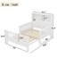 Lit plateforme simple avec tête de lit escamotable, conception escamotable, rails de sécurité de haute qualité, blanc-719291834