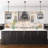 4-Light matte black adjustable iron pendant lamp