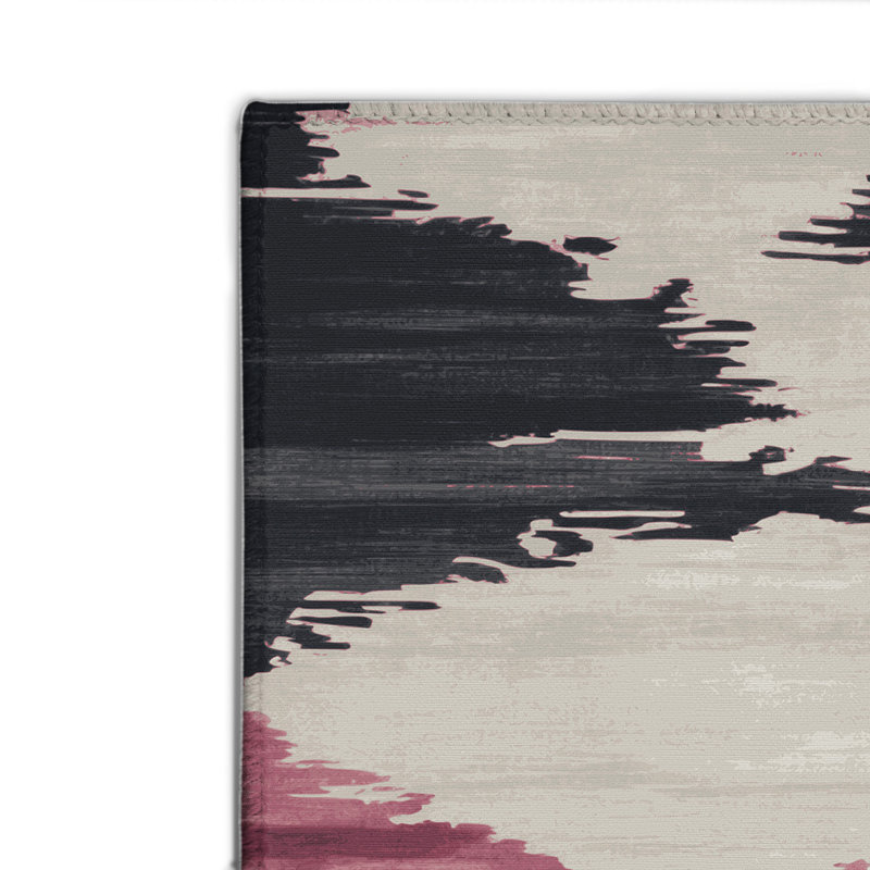 Watercolor Gray Indoor and Outdoor Area Rug, Rectangle 4' x 6'