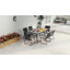 Outsunny 6 Seater Garden Dining Set with Soft Cushions-1125776846