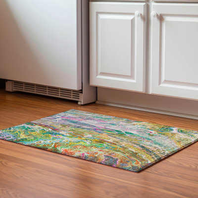 Premium Machine Washable Cerrito AMF602 Green Rug