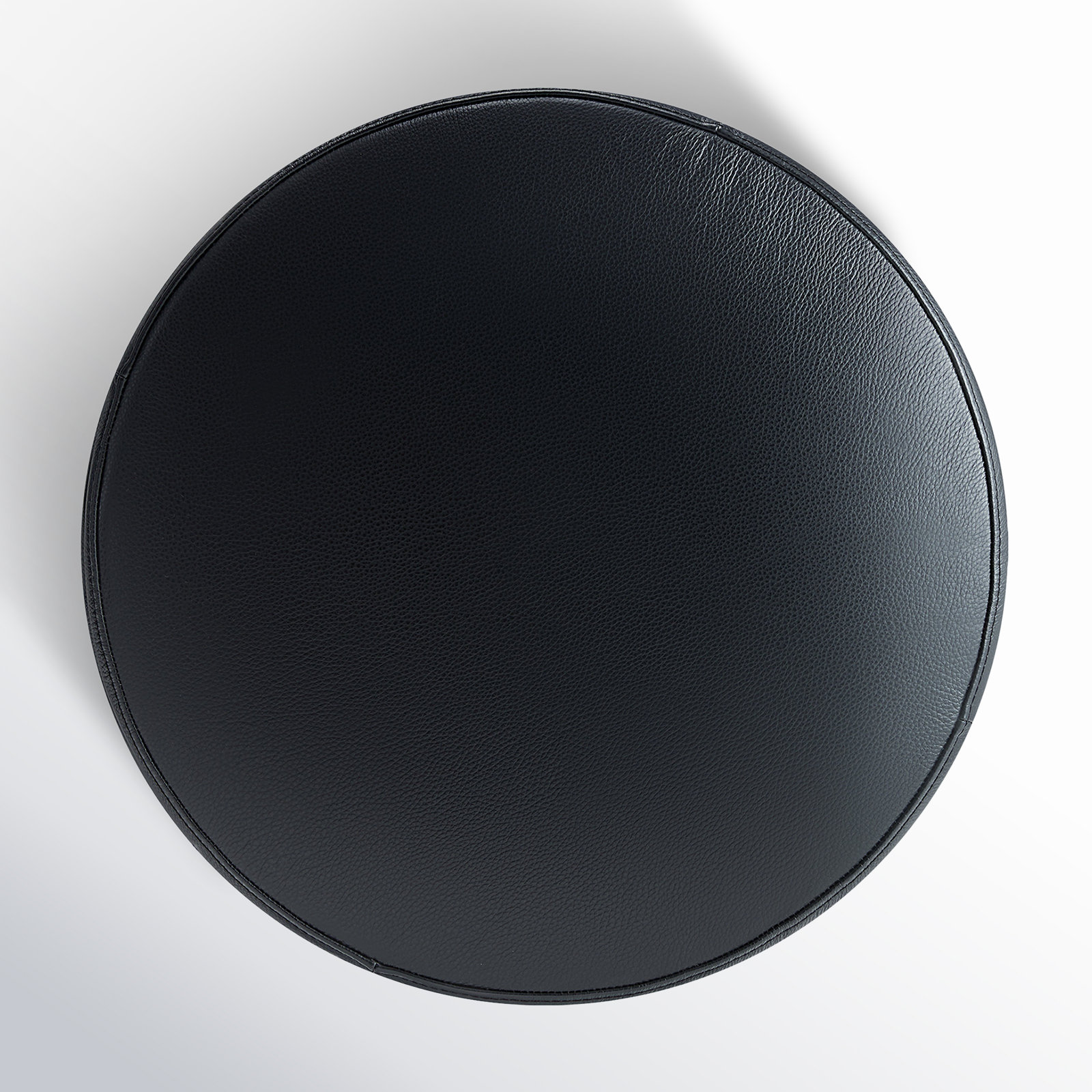 Danva 24" Genuine Leather Ottoman, Impression Black Genuine Leather