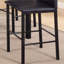 4 chaises à hauteur de comptoir en métal noir avec assise en similicuir brun foncé (4)