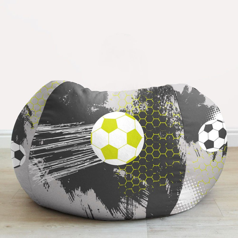 rucomfy Beanbags Kids Football Bean Bag Chair. Safe Toddler Bedroom or Playroom Seat. Comfy Children Furniture. Durable and Machine Washable D60cm x H80cm