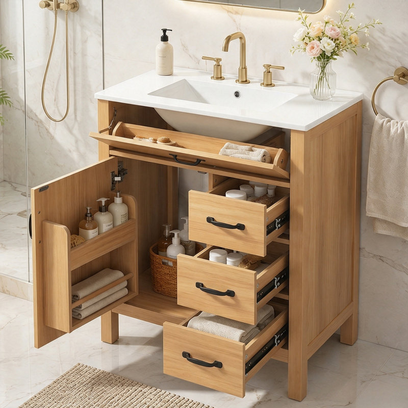 Meuble-lavabo 30 po avec lavabo en céramique
