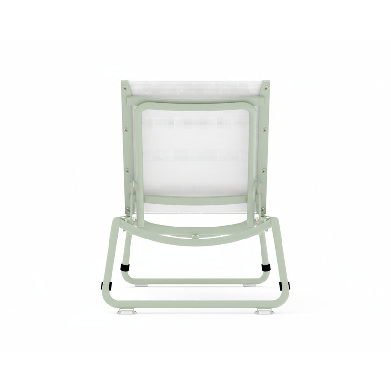 Corail Outdoor Rust-Resistant Metal Chaise Lounge, Pastel Green