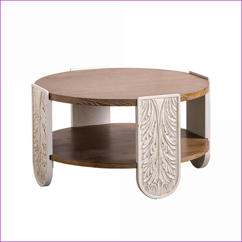 Table basse rétro en bois massif étroit pour le salon / entrée, facile à nettoyer et amp; Assemblage rapide
