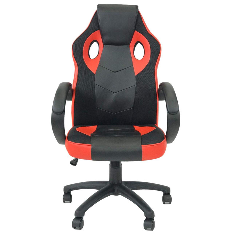 Fauteuil de jeu inclinable course avec inclinaison arrière et bleu armest, Rouge / Noir, Rouge / Noir