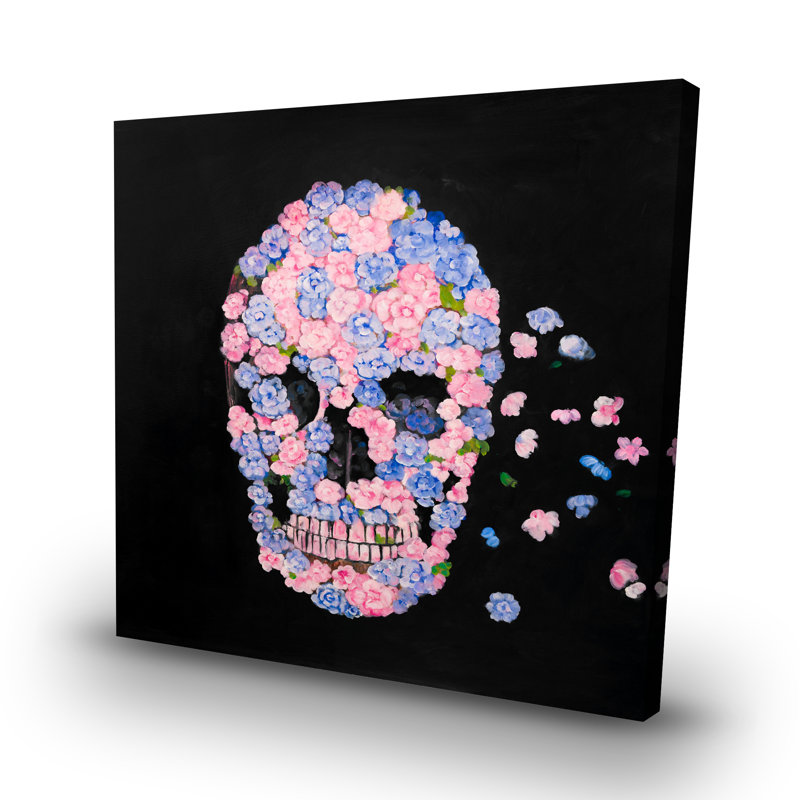 Flower skull - 32"x32" art on canvas