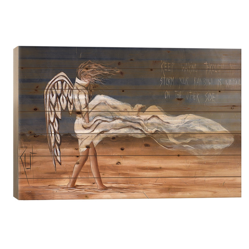 «Keep Walk Through The Storm On Wood» par Ruth's Angels, reproduction