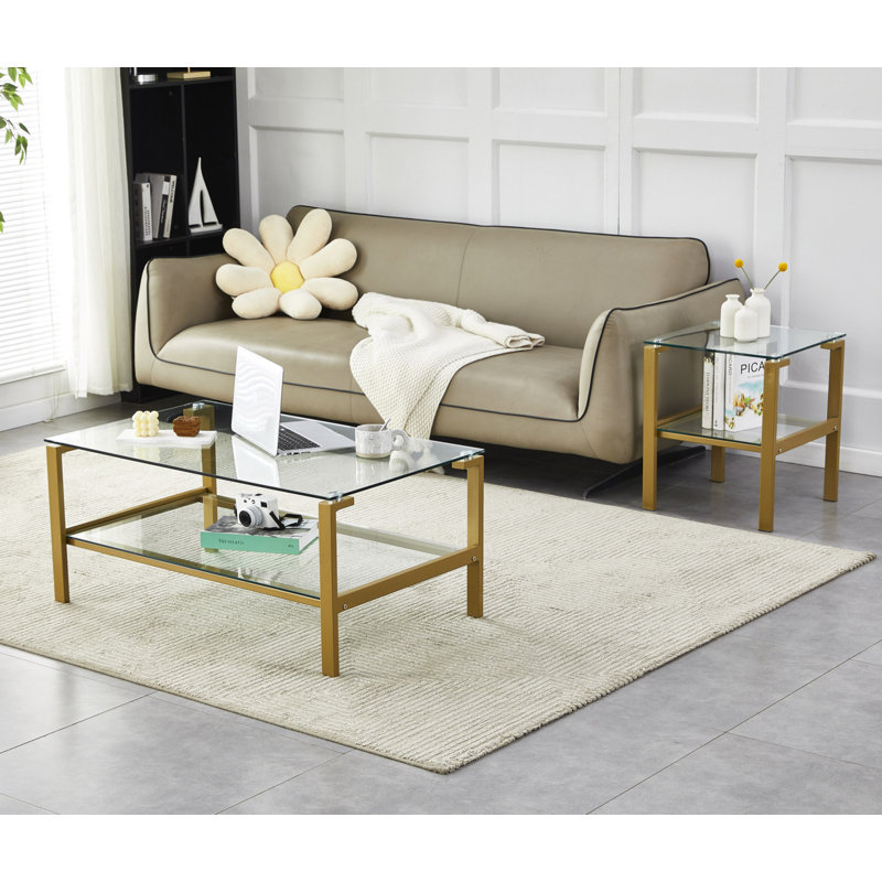 Makayiah 17.86'' W Glass Nightstand