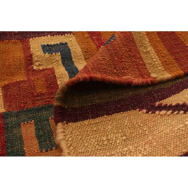 Tapis de zone en laine rouge/brun clair 6 pi 5 po x 8 pi 7 po one-of-kind main-noué la new age anatolian