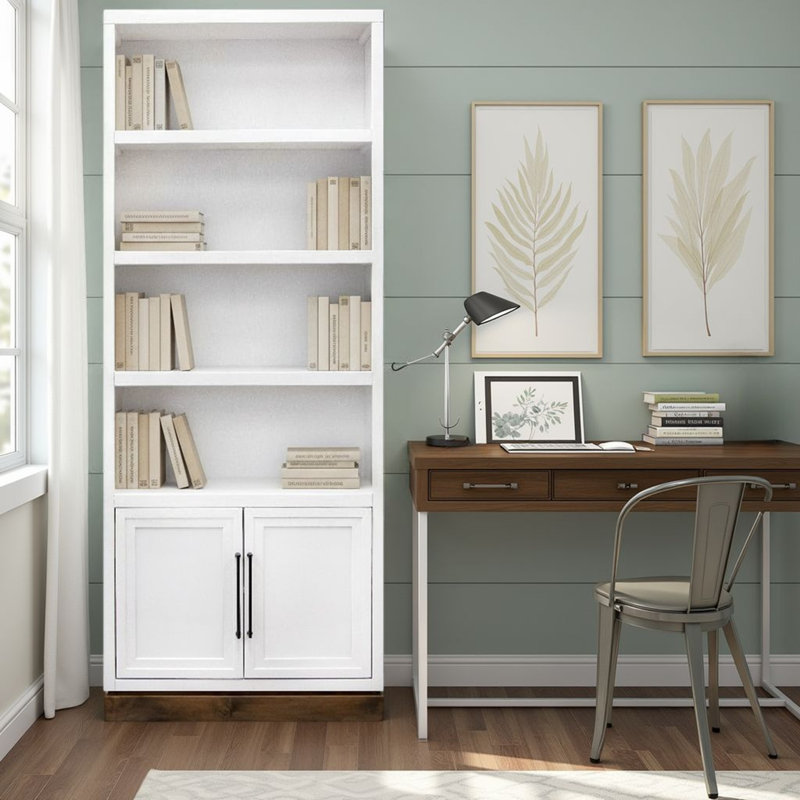 Bibliothèque en bois massif Katoria, Blanc