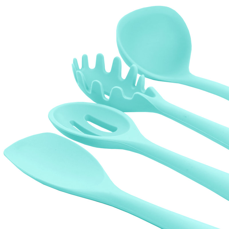 MegaChef Light Teal Silicone 12-Piece Cooking Utensil Set