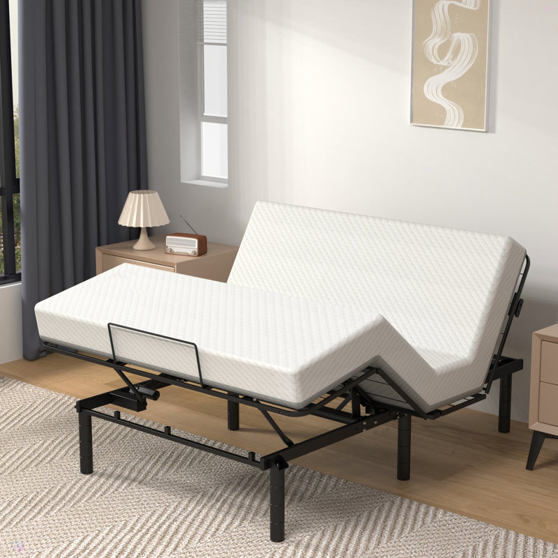 Base de lit réglable à dégagement zéro avec tête et pied de lit inclinable, moteur grand lit, gravité zéro, deux ports USB A + C
