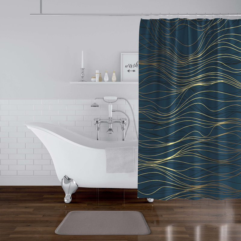 Abstract Shower Curtain, 90" H x 70" W