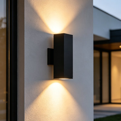 Breshawna Aluminum Matte Black Outdoor Armed Sconce