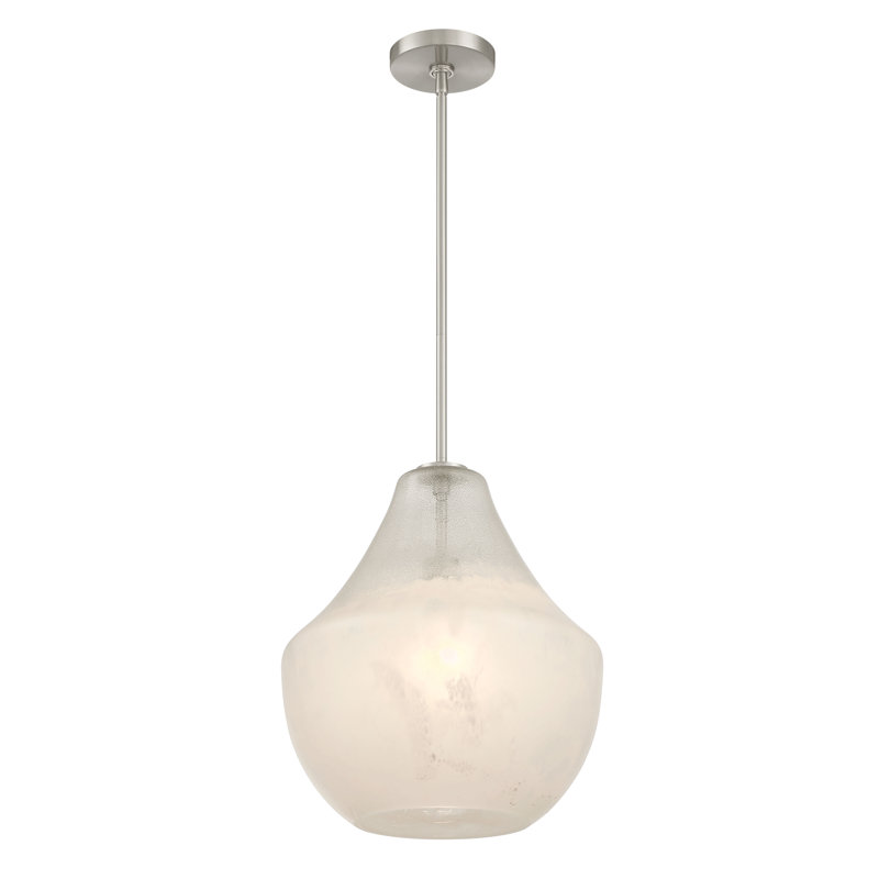 1 LIGHT PENDANT, Misty White