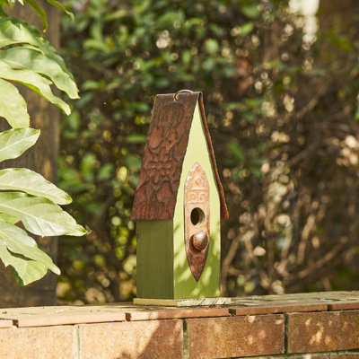 Strader 13.25 in. H x 13.25 in. W x 4.25 in. D Freestanding and Hanging Weather Resistant Birdhouse