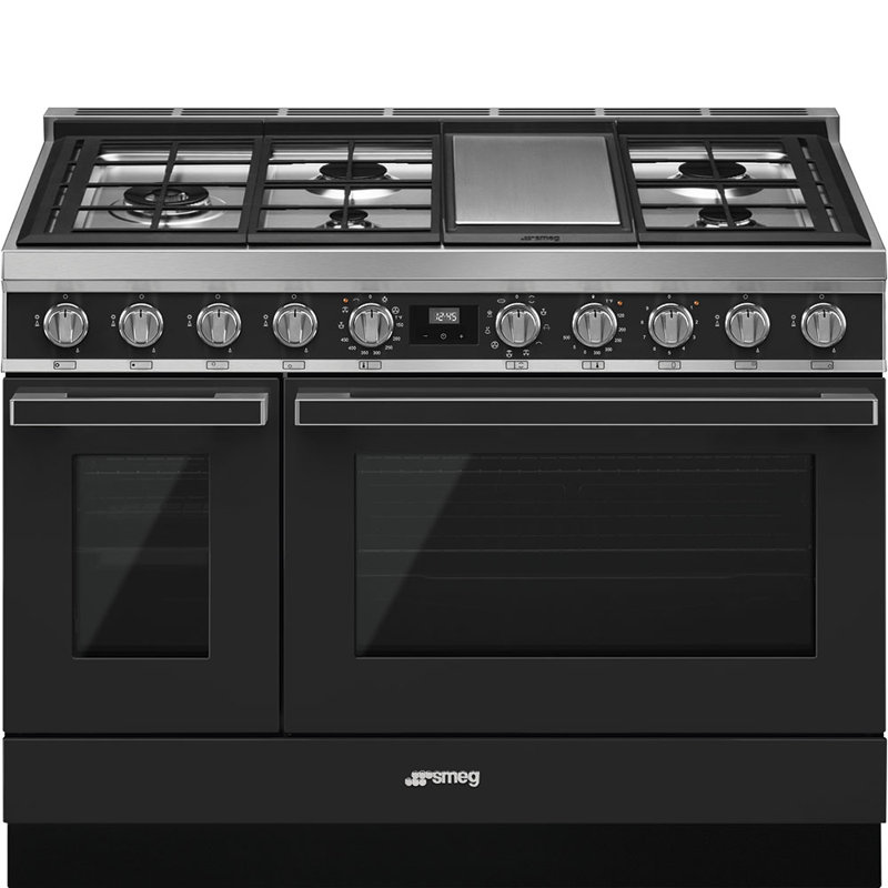 SMEG Portofino 48" 5.9 cu ft. Freestanding Dual Fuel Range, Yellow