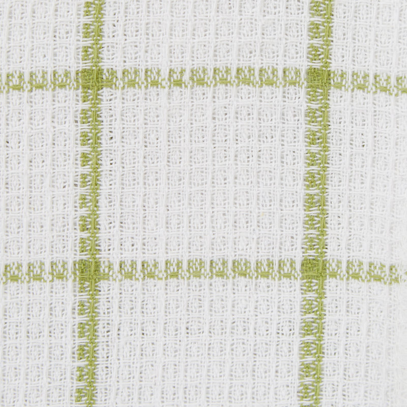Checkered Waffle Dish Cloth Kitchen Towel, White/Mint