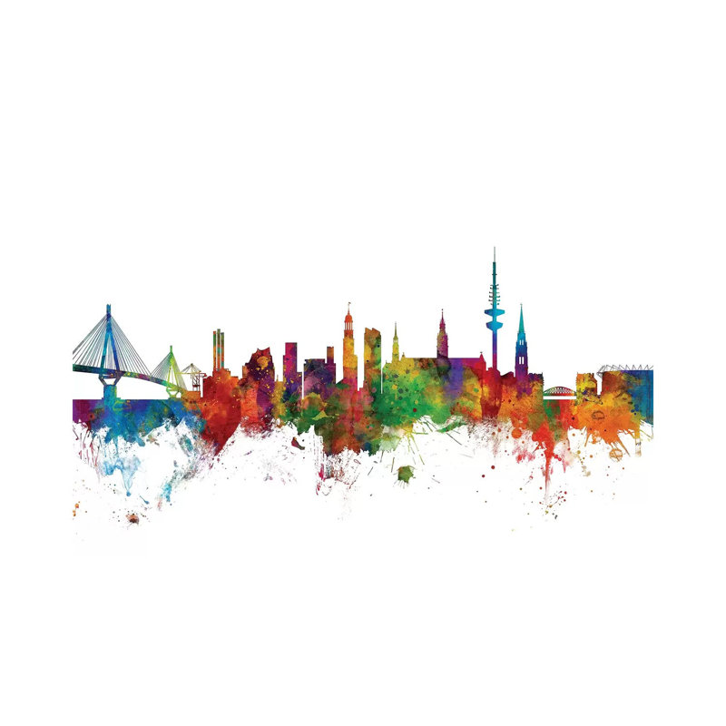 Hamburg, Germany Skyline by Michael Tompsett - Wrapped Canvas Gallery-Wrapped Canvas Giclée, 20.32 cm H x 30.48 cm W