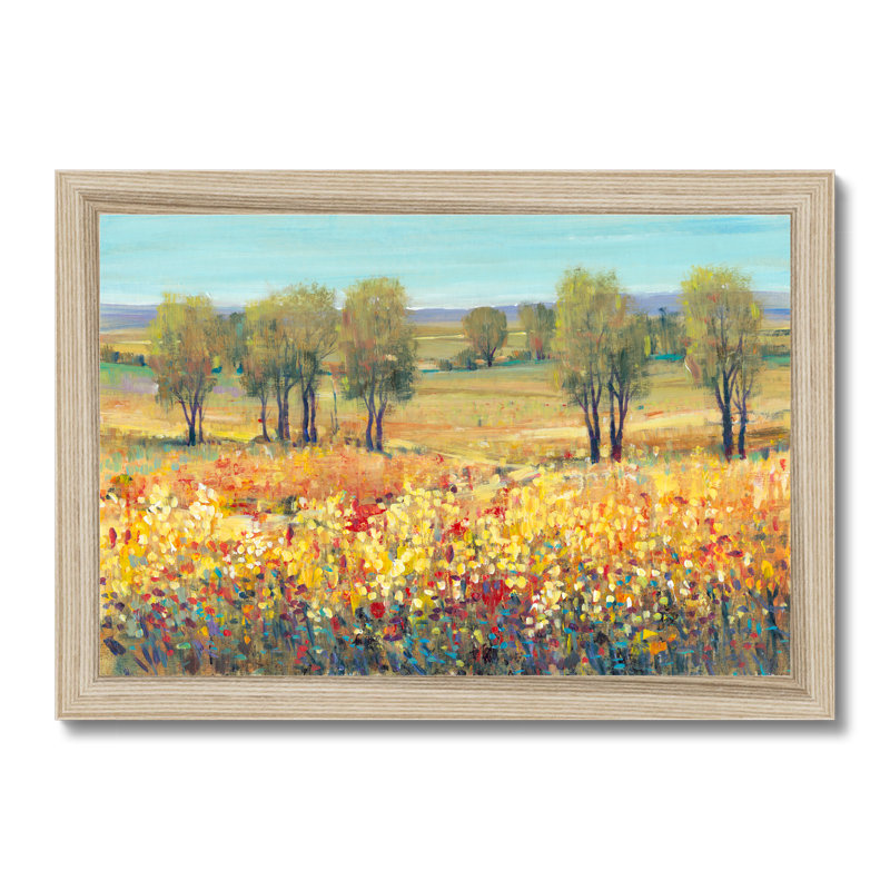 Golden Fields I by Timothy O' Toole - Painting, 24cm H x 34cm W, Natural Wood Framed Paper Print