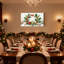 Couronne de houx de Noël avec baies rouges et arc, ensemble de 3 impressions sur toile-2103357190