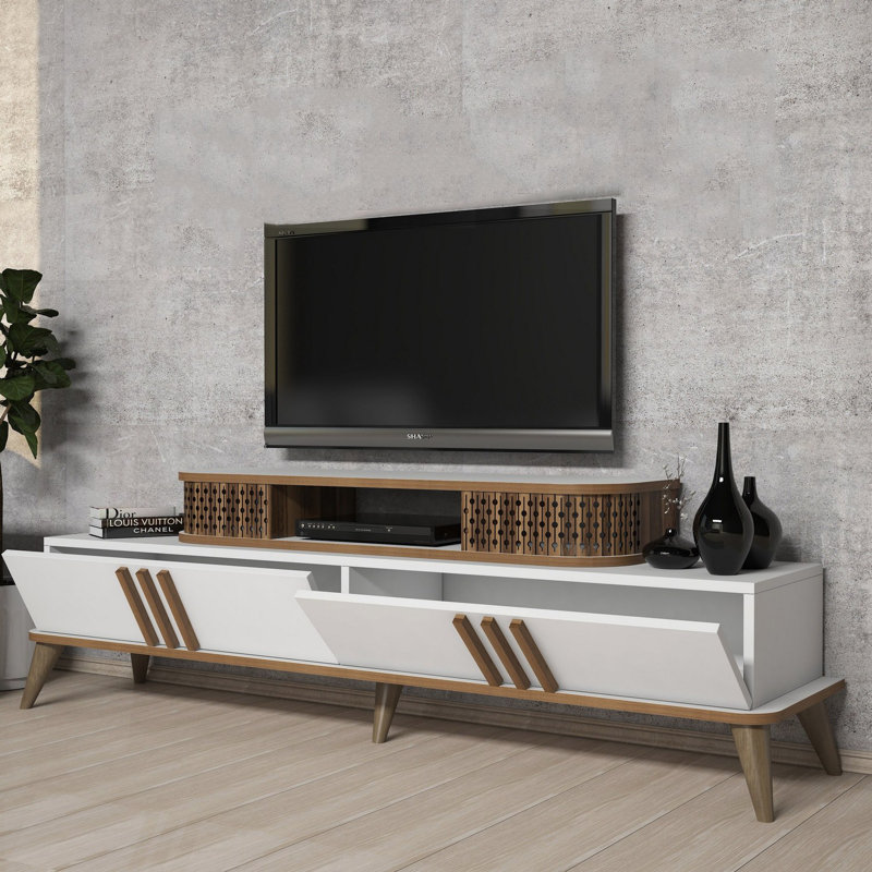 Keikei Unfinished TV Stand, White