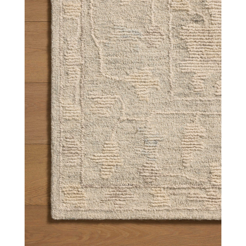 Tapis ciel / naturel Grishma, Carré 1 pi 6 po