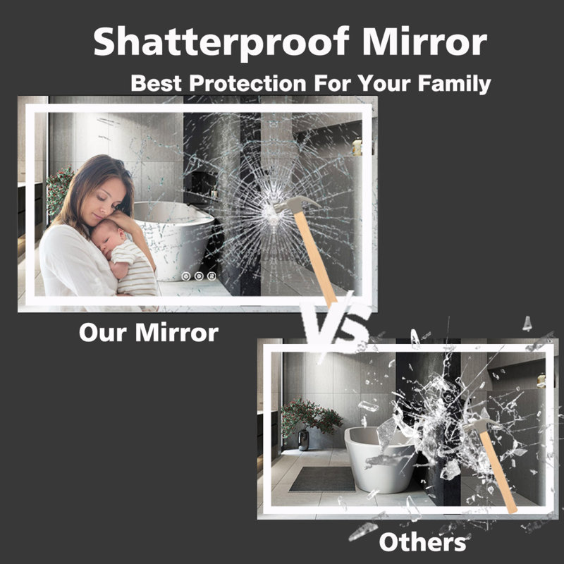Miroir de salle de bain Albane, Or, 36 po x 60 po