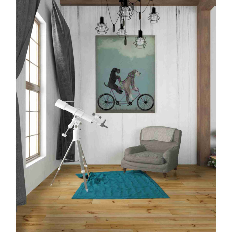 «Schnauzer Tandem» par Fab Funky, art mural sur toile, H 40 po x l 26 po x P 1,25 po