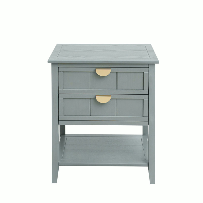 2 - Drawer End Table, Gray
