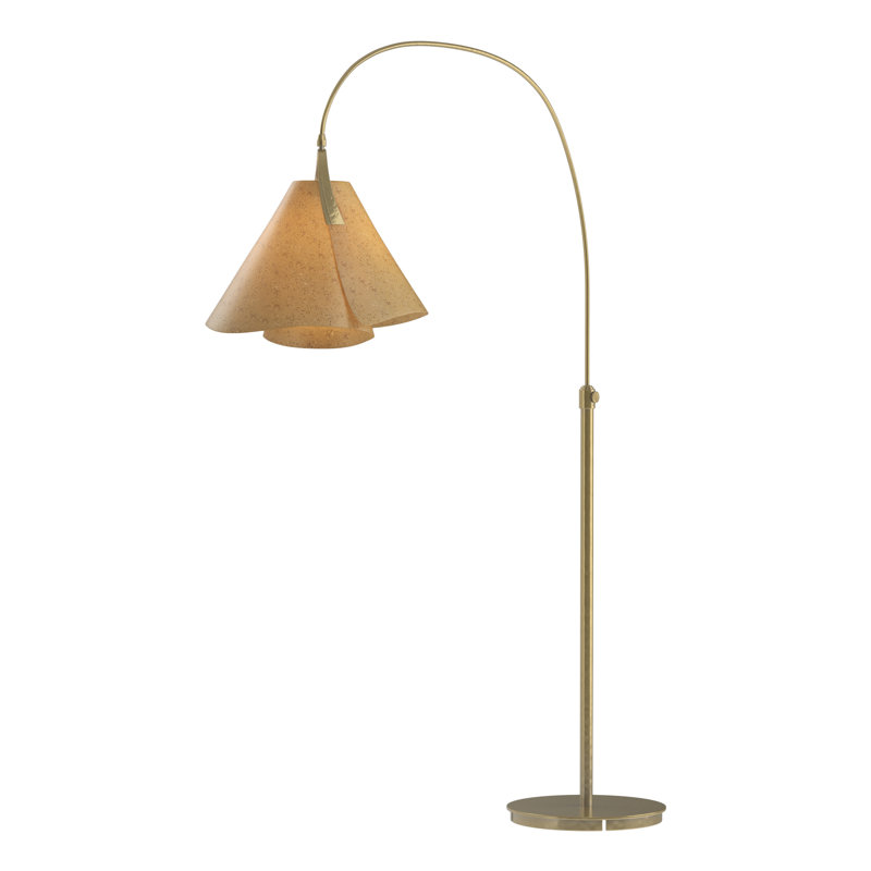 Mobius Arched Floor Lamp, Cork, Modern Brass