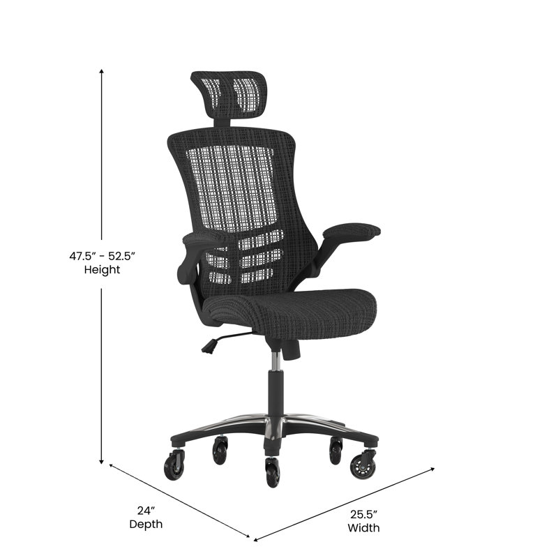 Regent Park Ergonomic Swivel Task Chair with Roller Wheels & Flip Up Arms