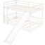 Solid Wood Twin Over Bunk Bed, White - Enjoyable Slide And Secure Bed White, With Movable For Bedroom Fun Function