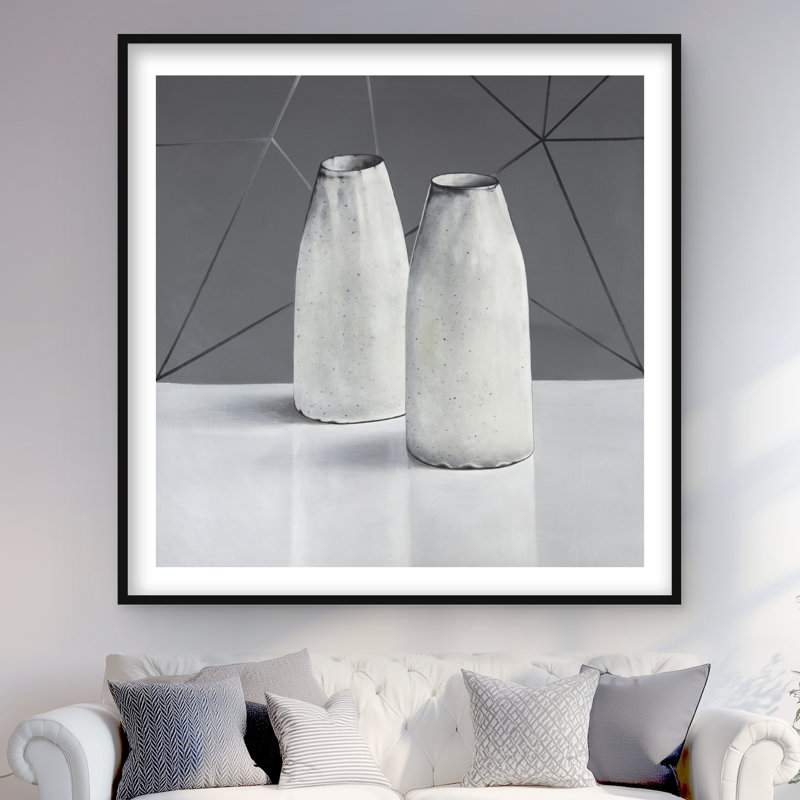 Vases - Reproduction matte encadrée pour la décoration intérieure | Art mural, Noir