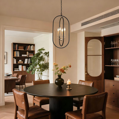 Kaylaa 4 - Light Moden Gold Black Lantern Geometric Chandelier