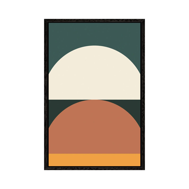 Geometric - Print on Canvas, Black Framed, 101.6 cm H x 66.04 cm W, Silver/White/Grenadier