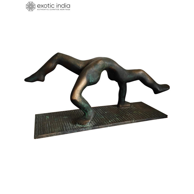 20" Two Force Bronze Sculpture - Abstract Figurative Metal Art with Antique Finish - Contemporary Movement Statement Décor