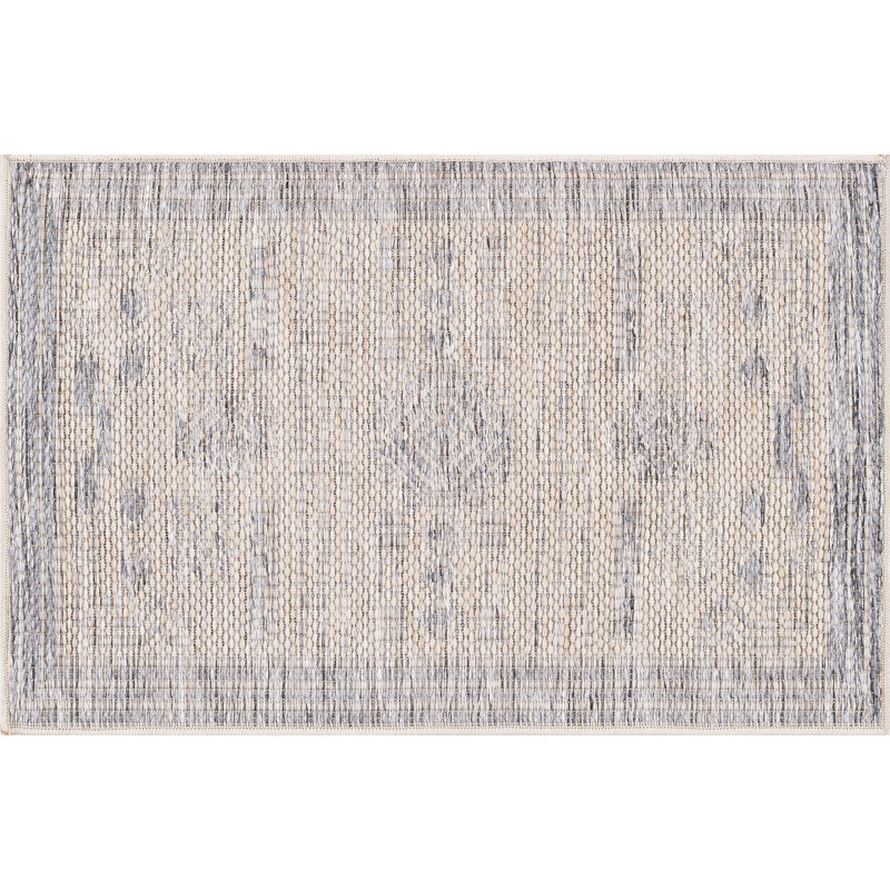 Tapis intérieur / extérieur beige et gris à motif géométrique Bellanova, Rectangle 2 pi x 3 pi