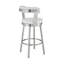 Tabouret de bar pivotant 30 po Bryant en acier inoxydable brossé et similicuir blanc