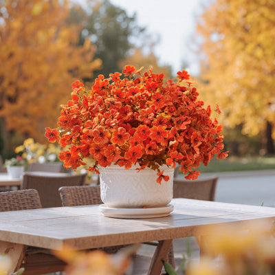 12 Bundles Artificial Flowers Uv Resistant For Outdoor Indoor Garden Home Decoration Daisy Flowers Spring Autumn Decoration（Autumn Colors）