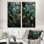 Ensemble de 2 reproductions d'art murales en marbre vert et or