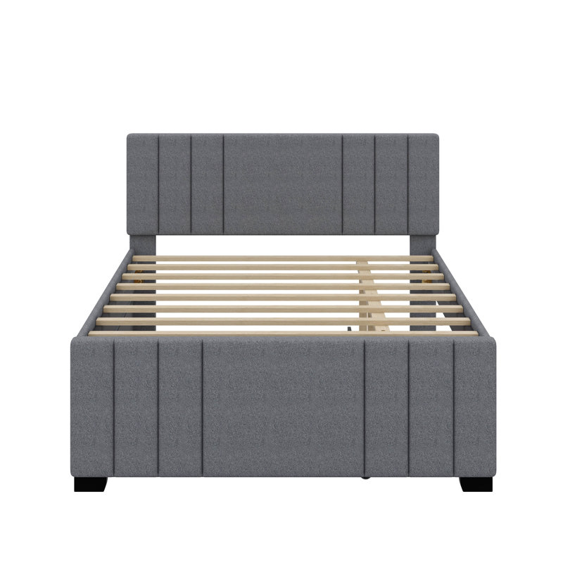 Full Upholstered Platform Bed With Trundle