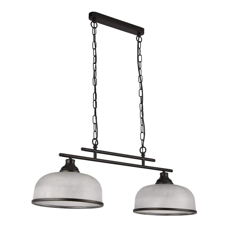 Asner 2-Light Kitchen Island Chandelier, Powder Coated Matt